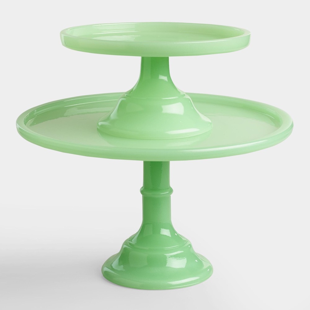Vintage-Style Jade Cake Plate for 10” Cake